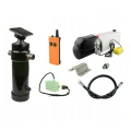 Hydraulik für Kippanhänger, Hydraulikaggregat 12V mit Funkfernbedienung + Teleskopzylinder Hub 1300. Tragkraft bis zu 8 Tonnen