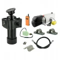 Hydraulik für Kippanhänger, Hydraulikaggregat 24V mit Funkfernbedienung + Teleskopzylinder mit Kardanring und Lagerbockpaar Hub 910. Tragkraft bis zu 7 Tonnen