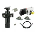 Hydraulik für Kippanhänger, Hydraulikaggregat 24V + Teleskopzylinder mit Kardanring und Lagerbockpaar Hub 700. Tragkraft bis zu 5 Tonnen