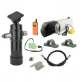 Hydraulik für Kippanhänger, Hydraulikaggregat 24V mit Funkfernbedienung + Teleskopzylinder mit Lagerbockpaar Hub 700. Tragkraft bis zu 5 Tonnen