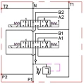 Elektromagnetisches steuerventil 60L 24Volt 2 Sektion doppeltwirkend