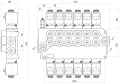 Elektromagnetisches steuerventil 80L 6-Fach 12V im Set mit einem drei 5-Positionen Joysticks elektrischer