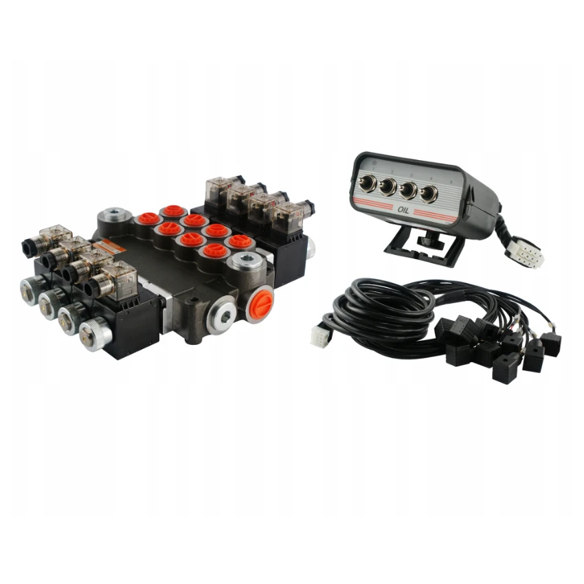 Elektromagnetisches steuerventil 80L 4-Fach 12V im Set mit steurende Paneele mit Vier Tasten