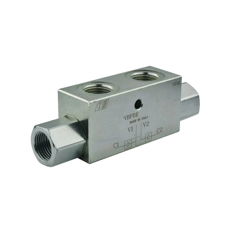 Hydraulisch sperrblock sperrventil VBPDE Innengewinde: 1/4" Durchfluß: 20L/min Max. Betriebsdruck: 350bar