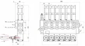 Handsteuerventil und pneumatik 6 Sektion 40l doppeltwirkend