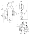 Hydraulische rotator BG3 3/8" 20L/min, maximale Belastung mit Drehung 3000kg. Typ der Verbindung: ohne Bremse