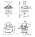 Hydraulische rotator BG3 3/8" 20L/min, maximale Belastung mit Drehung 3000kg. Typ der Verbindung: ohne Bremse
