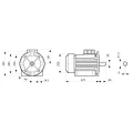 Elektromotor mit Flansch 3-Phasen IE3 5,5kW B35 400V 1460U/min welle-38mm