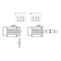 Elektromotor mit Flansch 3-Phasen IE3 2,2kW B35 400V 1400U/min welle-24mm