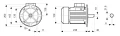 Elektromotor 3-Phasen mit Schneckengetriebe HMRV 90 1:80 IEC80 0,55kW 380V