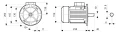 Elektromotor 3-Phasen mit Schneckengetriebe HMRV 90 1:80 IEC80 0,75kW 380V