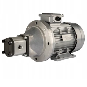 Elektromotor 1,5kW 380/400V 3-Phasen mit Hydraulikpumpe in Satz mit Pumpenträger und Kupplung, Fördermenge: 6L/min, max Druck: 140 bar