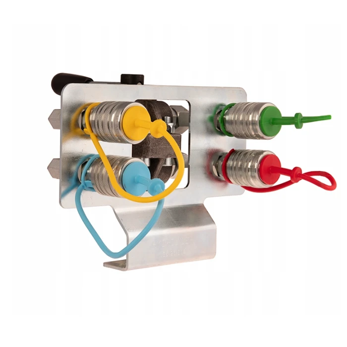 Durchflussverteiler, Hydraulisches Umschaltkugelhahn 6/2 Wege normalerweise geschlossene + 4xKupplungsdose + 2x Gerade Einschraubverschraubung