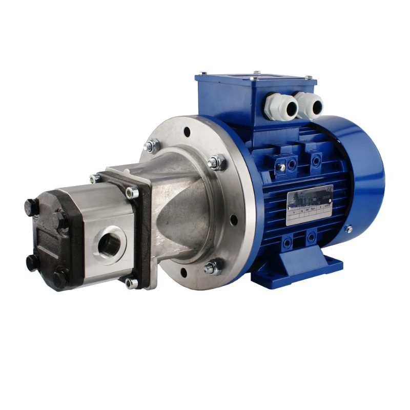 Elektromotor 5,5kW 380/400V 3-Phasen mit Hydraulikpumpe in Satz mit Pumpenträger und Kupplung, Fördermenge: 30L/min, max Druck: 100bar