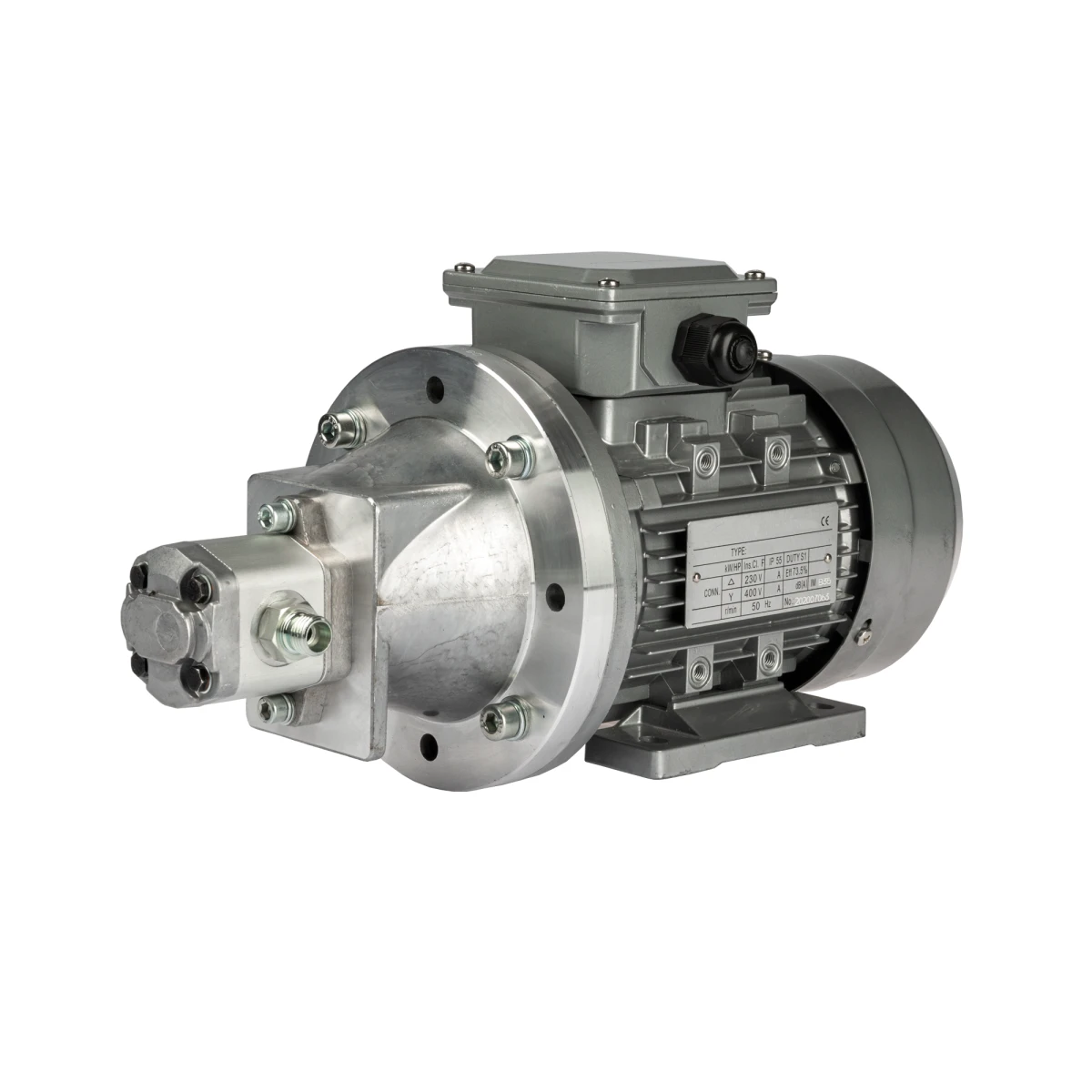 Elektromotor 2,2kW 380/400V 3-Phasen mit Hydraulikpumpe in Satz mit Pumpenträger und Kupplung, Fördermenge: 3,72L/min, max Druck: 250 bar