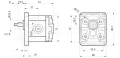 Elektromotor 2,2kW 380/400V 3-Phasen mit Hydraulikpumpe in Satz mit Pumpenträger und Kupplung, Fördermenge: 3,72L/min, max Druck: 250 bar