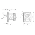 Elektromotor 2,2kW 380/400V 3-Phasen mit Hydraulikpumpe in Satz mit Pumpenträger und Kupplung, Fördermenge: 4,44L/min, max Druck: 240 bar