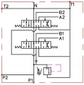 Handsteuerventil 40L/min 2-Fach 2xDW + Joystick 1 Knopf + 2x Bowdenzüge