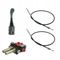 Handsteuerventil 40L/min 2-Fach 1xDW 1xDW mit Schwimmstellung + Joystick ohne Knopf + 2x Bowdenzüge