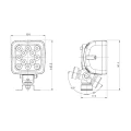 LED Arbeitsscheinwerfer mit Rückfahrlicht 2400 LM 17W, Anzahl der LED-Dioden: 12, licht: zerstreut