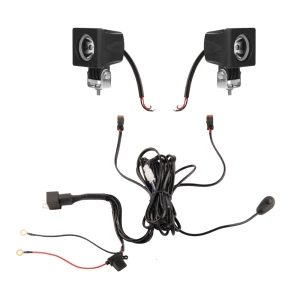 Zwei LED Arbeitsscheinwerfer 805 LM 4W, Anzahl der LED-Dioden: 1, licht: fokussiert. Im Set mit Kabelbaum 