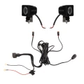 Zwei LED Arbeitsscheinwerfer 805 LM 4W, Anzahl der LED-Dioden: 1, licht: zerstreut. Im Set mit Kabelbaum