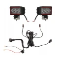 Zwei LED Arbeitsscheinwerfer 664 LM 7,1W, Anzahl der LED-Dioden: 3, licht: zerstreut. Im Set mit Kabelbaum