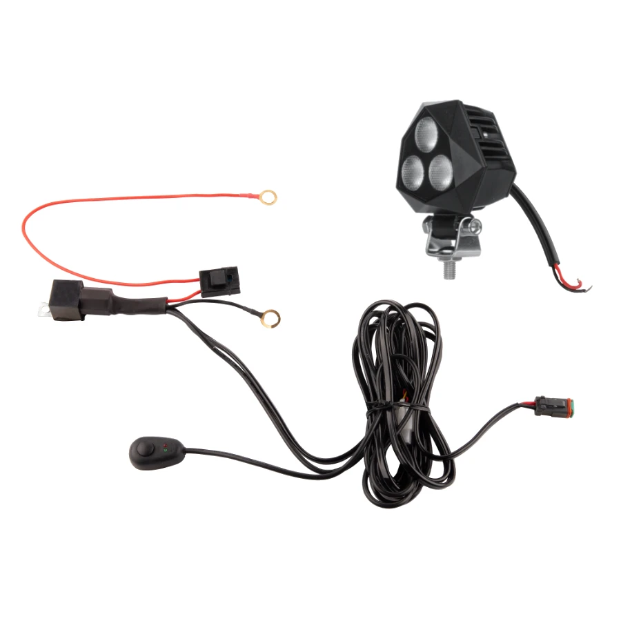 LED Arbeitsscheinwerfer 911 LM 9W, Anzahl der LED-Dioden: 3, licht: zerstreut. Im Set mit Kabelbaum