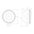Zwei LED Arbeitsscheinwerfer 700 LM 14W, Anzahl der LED-Dioden: 4, licht: fokussiert. Im Set mit Kabelbaum