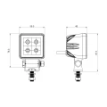 Zwei LED Arbeitsscheinwerfer 1800 LM 18W, Anzahl der LED-Dioden: 4, licht: fokussiert. Im Set mit Kabelbaum