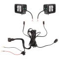 Zwei LED Arbeitsscheinwerfer 1000 LM 16W, Anzahl der LED-Dioden: 4, licht: zerstreut. Im Set mit Kabelbaum
