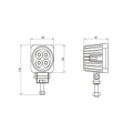 Zwei LED Arbeitsscheinwerfer 420 LM 6W, Anzahl der LED-Dioden: 4, licht: zerstreut. Im Set mit Kabelbaum