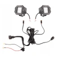 Zwei LED Arbeitsscheinwerfer 495 LM 6W, Anzahl der LED-Dioden: 4, licht: zerstreut. Im Set mit Kabelbaum