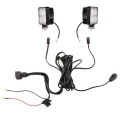 Zwei LED Arbeitsscheinwerfer 1600 LM 16W, Anzahl der LED-Dioden: 4, licht: zerstreut. Im Set mit Kabelbaum