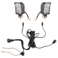 Zwei LED Arbeitsscheinwerfer 630 LM 12W, Anzahl der LED-Dioden: 5, licht: zerstreut. Im Set mit Kabelbaum