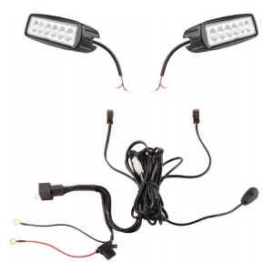 Zwei LED Arbeitsscheinwerfer 1680 LM 18W, Anzahl der LED-Dioden: 6, licht: fokussiert. Im Set mit Kabelbaum   