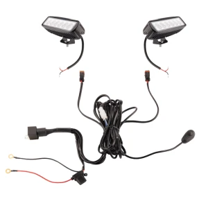 Zwei LED Arbeitsscheinwerfer 1680 LM 18W, Anzahl der LED-Dioden: 6, licht: zerstreut. Im Set mit Kabelbaum    