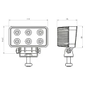 Zwei LED Arbeitsscheinwerfer 1100 LM 18W, Anzahl der LED-Dioden: 6, licht: zerstreut. Im Set mit Kabelbaum