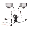 Zwei LED Arbeitsscheinwerfer 1100 LM 18W, Anzahl der LED-Dioden: 6, licht: zerstreut. Im Set mit Kabelbaum