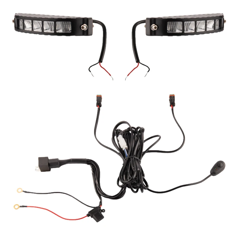 Zwei LED Arbeitsscheinwerfer 826 LM 16W, Anzahl der LED-Dioden: 6, licht: zerstreut. Im Set mit Kabelbaum