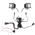Zwei LED Arbeitsscheinwerfer 1608 LM 27W, Anzahl der LED-Dioden: 8, licht: zerstreut. Im Set mit Kabelbaum