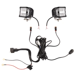 Zwei LED Arbeitsscheinwerfer 1608 LM 27W, Anzahl der LED-Dioden: 8, licht: zerstreut. Im Set mit Kabelbaum      