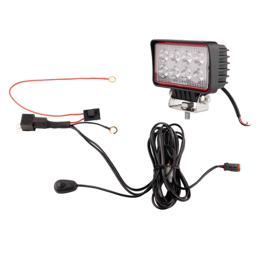 LED Arbeitsscheinwerfer 1826 LM 21W, Anzahl der LED-Dioden: 8, licht: zerstreut. Im Set mit Kabelbaum