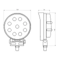 Zwei LED Arbeitsscheinwerfer 1280 LM 24W, Anzahl der LED-Dioden: 9, licht: fokussiert. Im Set mit Kabelbaum
