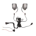 Zwei LED Arbeitsscheinwerfer 1430 LM 24W, Anzahl der LED-Dioden: 9, licht: fokussiert. Im Set mit Kabelbaum
