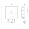 Zwei LED Arbeitsscheinwerfer 1430 LM 24W, Anzahl der LED-Dioden: 9, licht: zerstreut. Im Set mit Kabelbaum