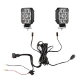 Zwei LED Arbeitsscheinwerfer 1133 LM 20W, Anzahl der LED-Dioden: 9, licht: zerstreut. Im Set mit Kabelbaum