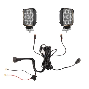 Zwei LED Arbeitsscheinwerfer 1133 LM 20W, Anzahl der LED-Dioden: 9, licht: zerstreut. Im Set mit Kabelbaum      