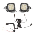 Zwei LED Arbeitsscheinwerfer 1800 LM 13,5W, Anzahl der LED-Dioden: 9, licht: zerstreut. Im Set mit Kabelbaum