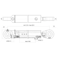 Hydraulikzylinder doppeltwirkend CJ2F-40/22/1000 mit Gelenkaugen 25 mm